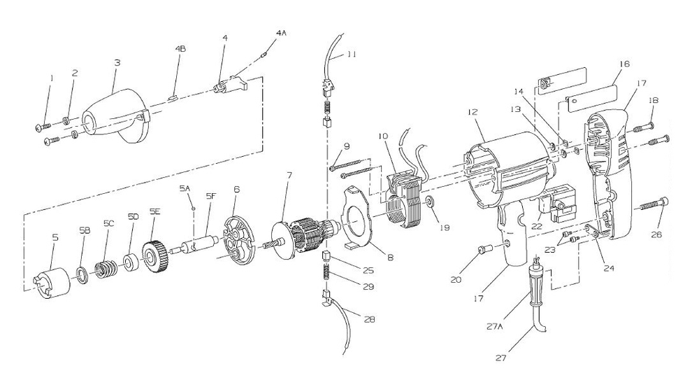 Diagram Diagram and Parts List for IR8005  Ingersoll Rand Wrench